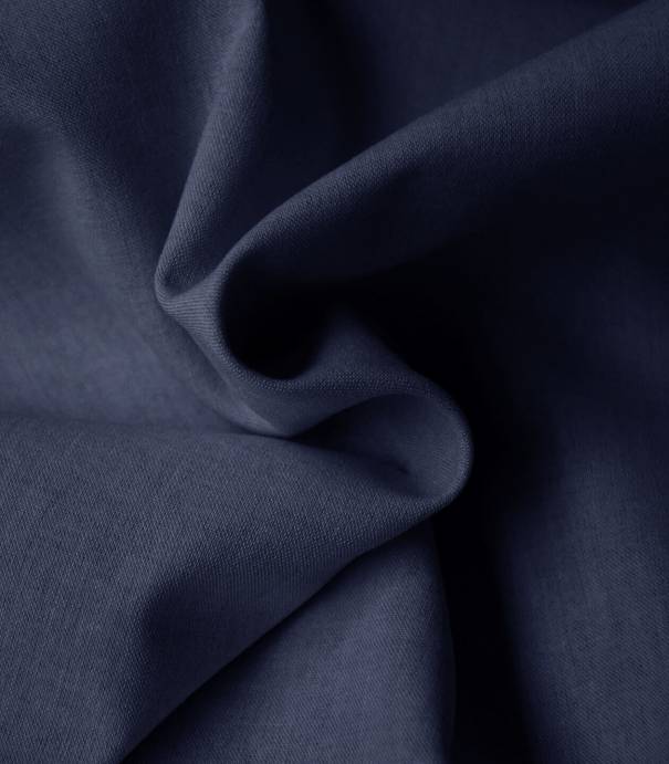 Tissu chambray poly coton- Navy