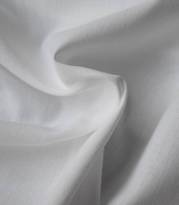 Tissu chambray poly coton - Blanc Tissu chambray poly coton - Blanc
