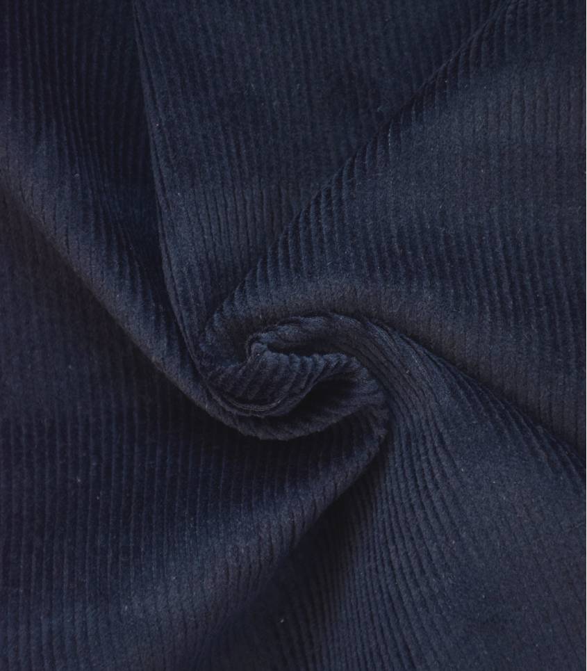 Tissu velours côtelé - Bleu marine