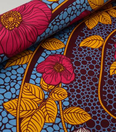 Tissu wax - Peonies Tissu wax - Peonies