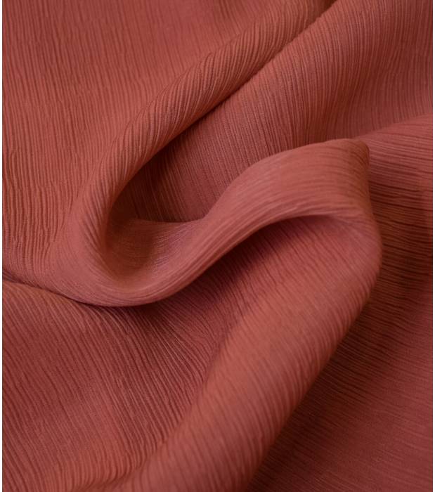 Viscose crinkle (crépon) rouge brique