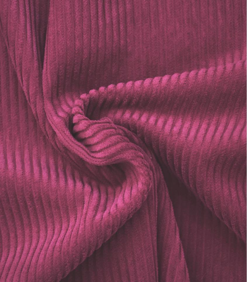 Tissu velours grosses côtes - Rose framboise
