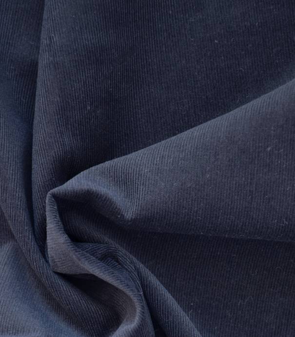 Tissu velours milleraies fin bleu nuit Tissu velours milleraies fin bleu nuit