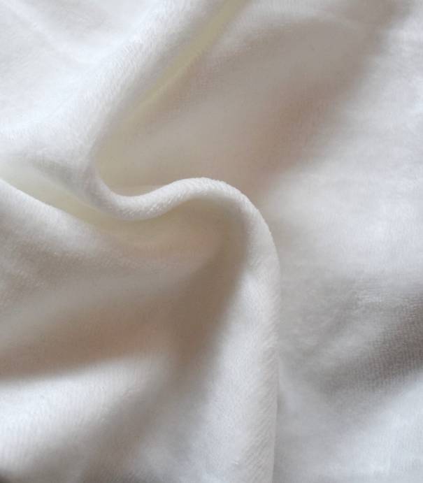 Tissu Jersey velours - Blanc cassé