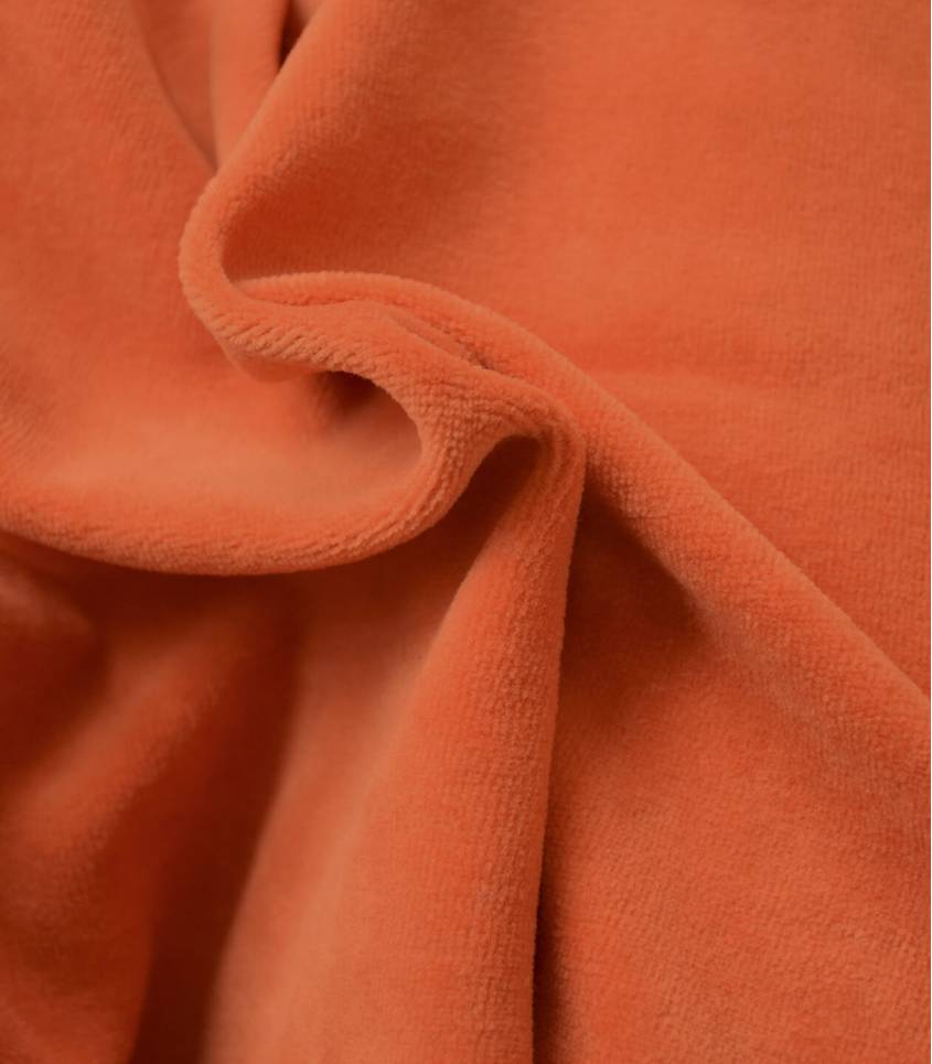Tissu Jersey velours - Orange