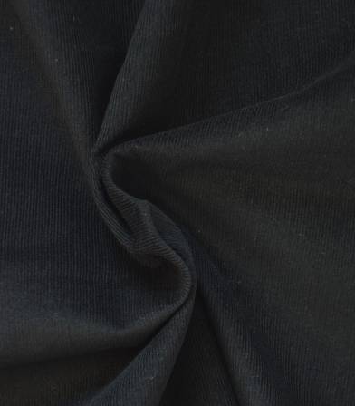 Tissu velours milleraies fin noir Tissu velours milleraies fin noir
