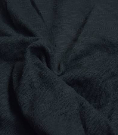 Tissu Jersey Bio - Jacquard Slub - Caviar