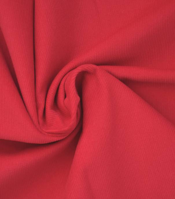 Tissu velours milleraies fin coquelicot Tissu velours milleraies fin coquelicot