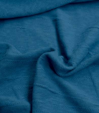 Tissu Jersey Bio - Jacquard Slub - Ocean