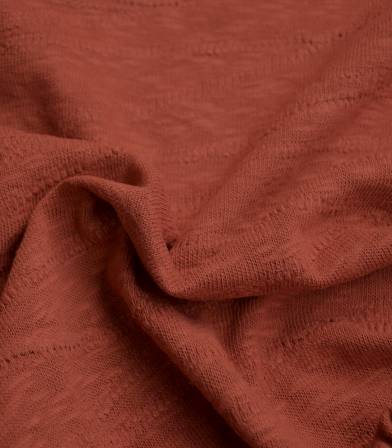 Tissu Jersey Bio - Jacquard Slub - Sienna