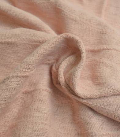 Tissu Jersey Bio - Jacquard Slub - Rose