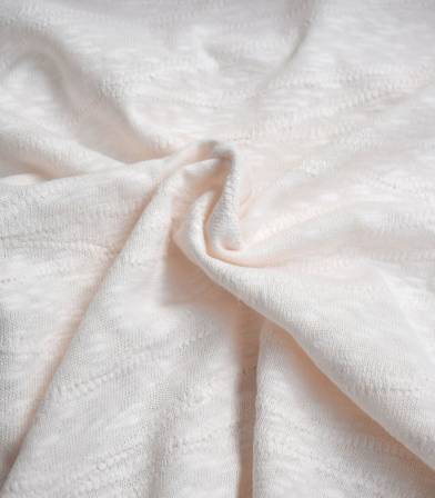Tissu Jersey Bio - Jacquard Slub - creamy white
