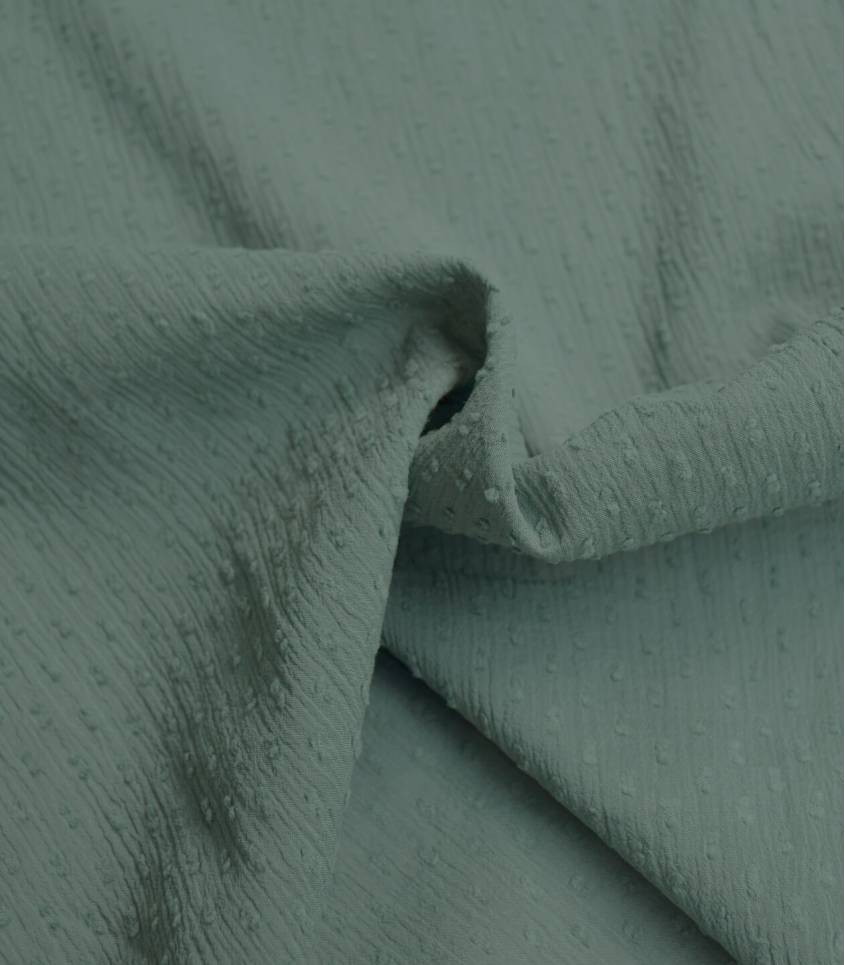 Tissu plumetis crinkle - Dusty green
