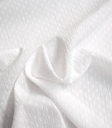 Tissu plumetis crinkle - off white