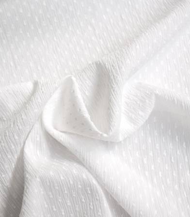 Tissu plumetis crinkle - off white Tissu plumetis crinkle - off white