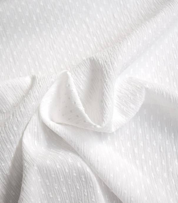 Tissu plumetis crinkle - off white