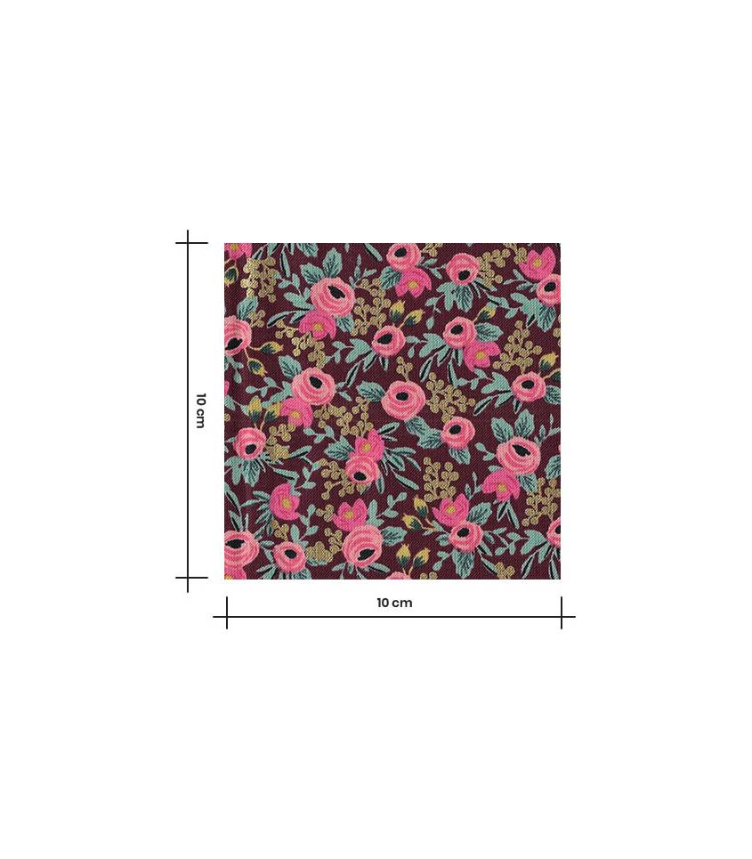 Tissu Wild rosa - Burgundy metallic