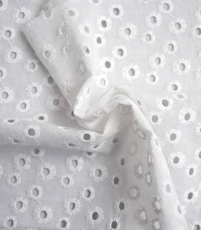 Broderie anglaise Craspedia - Blanc Broderie anglaise Craspedia - Blanc