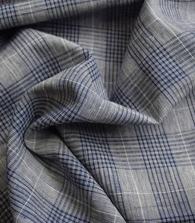Tissu Lin viscose - Carreaux Seyes Tissu Lin viscose - Carreaux Seyes
