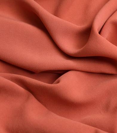 Tissu crêpe viscose mat - Brique
