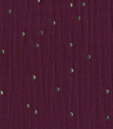 Double gaze pois dorés - PRUNE Double gaze pois dorés - PRUNE