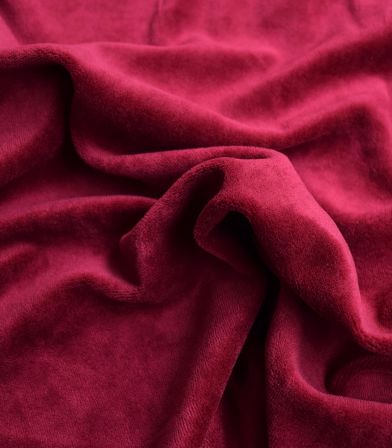 Tissu Jersey velours - Bordeaux