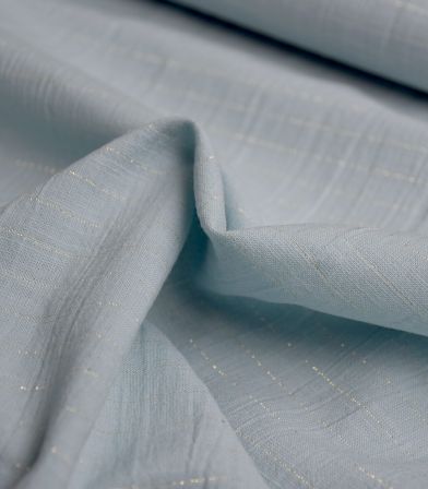 Gaze de coton - Sari Gold Color Aqua Gaze de coton - Sari Gold Color Aqua