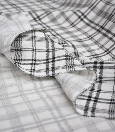 Gaze de coton - Mousseline Tartan Black&White