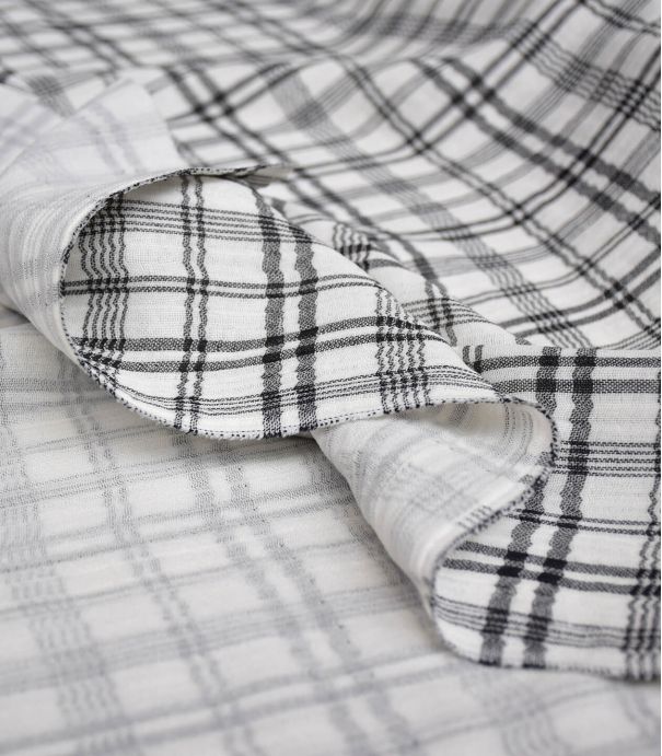 Gaze de coton - Mousseline Tartan Black&White