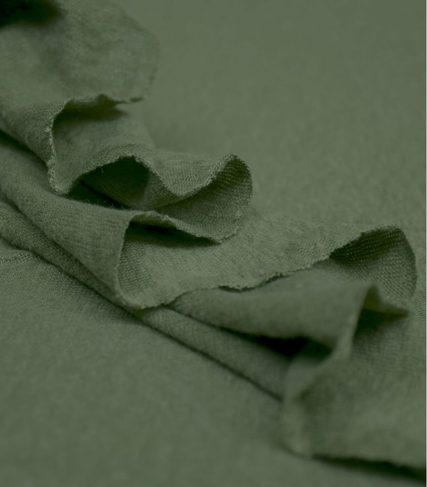 Tissu jersey lin - Olive Green