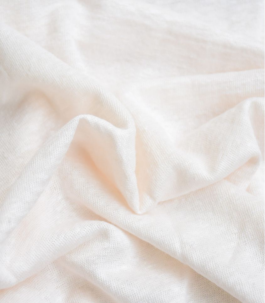 Tissu jersey lin - Creamy white