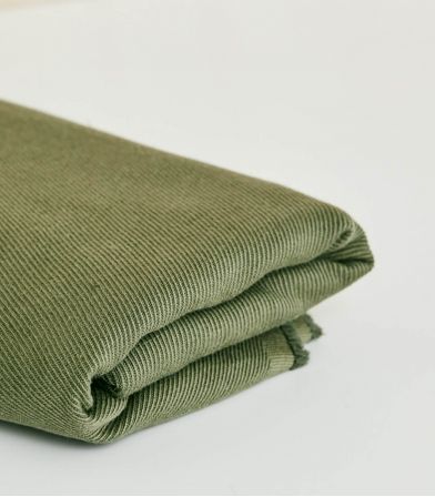 Tissu Twill Lin / Coton - Olive green Tissu Twill Lin / Coton - Olive green