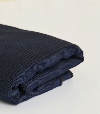 Tissu Twill Lin / Coton - Indigo night Tissu Twill Lin / Coton - Indigo night