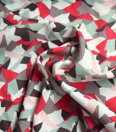 Tissu Lin viscose - Splotchy red Tissu Lin viscose - Splotchy red