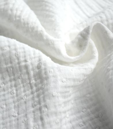 Double gaze Plumetis - blanc Double gaze Plumetis - blanc
