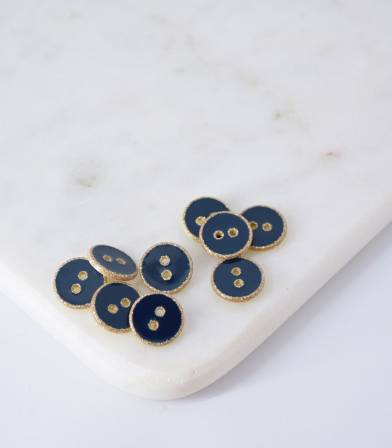 Boutons bleu nuit contour doré Boutons bleu nuit contour doré