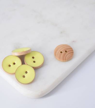 Boutons bois peint limoncello - 20mm