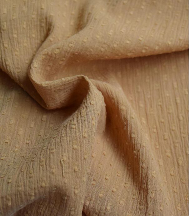 Tissu plumetis crinkle - Caramel Tissu plumetis crinkle - Caramel
