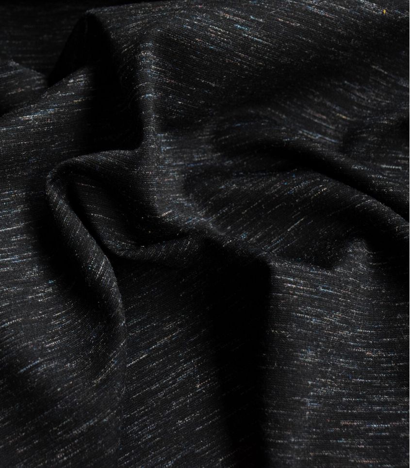 Tissu Jersey milano fin - flammé noir