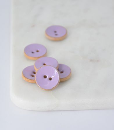 Boutons bois peint lilas - 20mm