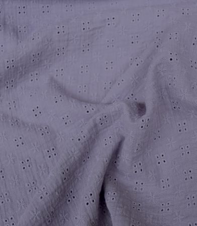 Double gaze brodée - Lilac Double gaze brodée - Lilac