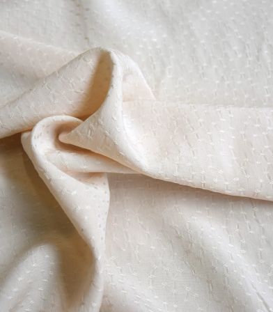 Tissu viscose Jacquard - Rice Crème