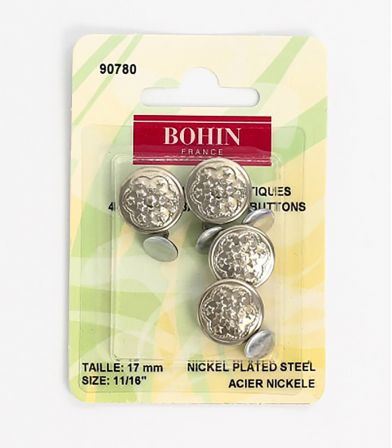 Boutons Jean étoiles 17mm - argent