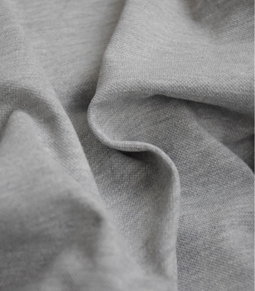 Tissu Jersey piqué - Mid grey