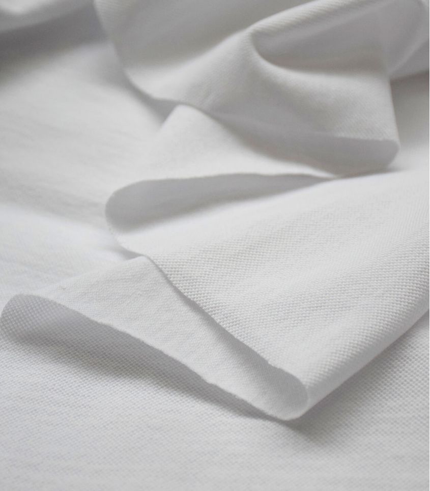 Tissu Jersey piqué - Blanc