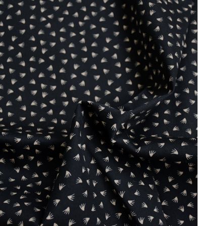 Tissu coton élasthanne Aigrette - noir Tissu coton élasthanne Aigrette - noir