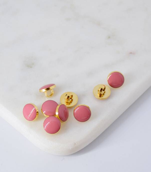 Boutons à queue or/blush- 10mm Boutons à queue or/blush- 10mm
