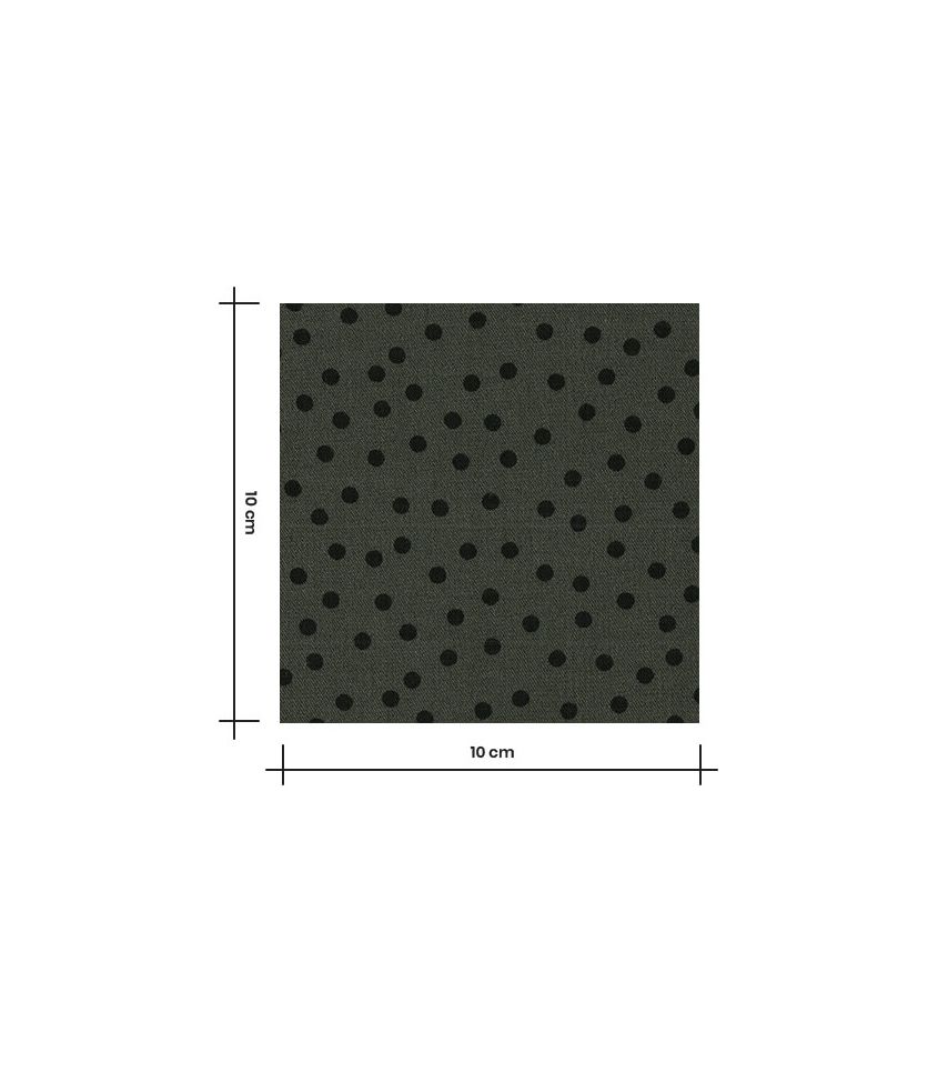 Tissu twill viscose - Small dots army