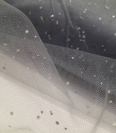 Tulle poussières d'étoiles gris Tulle poussières d'étoiles gris
