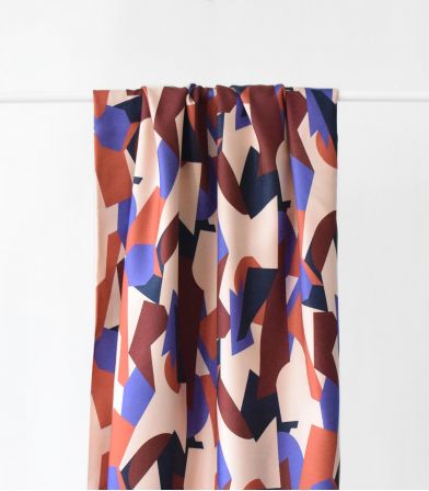 Tissu twill Cubisme - Iris Tissu twill Cubisme - Iris